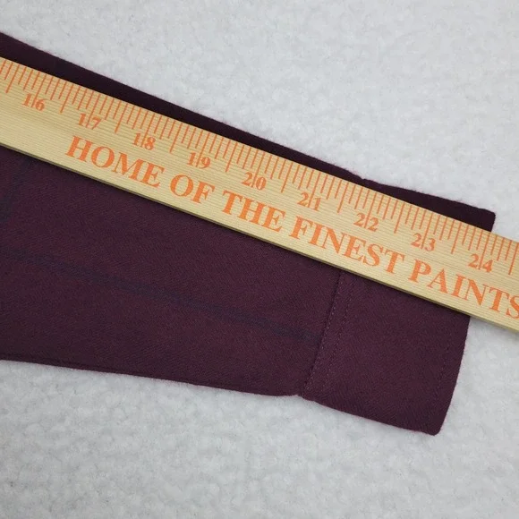 Athleta Shirt Womens Small Purple Cassis Heat-Tech Flannel Long Sleeve Plaid Top - Picture 6 of 9